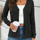 Sueter tipo cardigan de punto de manga larga para mujer, basico, cuello en v, botones, prendas de punto, tops de invierno