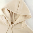 Ezwear sudadera con capucha informal con cordon para mujeres, estampado con letras, para otono/invierno