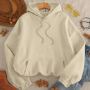 Ezwear sudadera con capucha casual de mujer con estampado de eslogan de tiburon, para otono/invierno