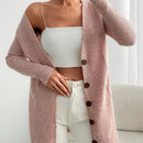 Cardigan de invierno con cuello en v y textura detallada para mujer