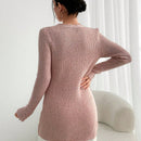 Cardigan de invierno con cuello en v y textura detallada para mujer