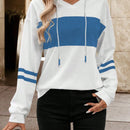 Lune sudadera con capucha de manga larga y hombros caidos para mujer, estampado floral minimalista y holgado, otono