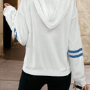 Lune sudadera con capucha de manga larga y hombros caidos para mujer, estampado floral minimalista y holgado, otono
