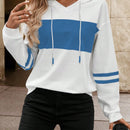 Lune sudadera con capucha de manga larga y hombros caidos para mujer, estampado floral minimalista y holgado, otono