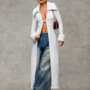 Bae blazer de manga larga con cuello afelpado de unicolor y parches, chaqueta para mujer en otono/invierno, sueteres de otono, ropa de mujer de invierno, sueter oversize, ropa y2k, sueter tipo cardigan estilo renacimiento