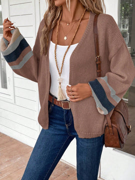 Emery rose cardigan de mujer de bloques de color con rayas, moda minimalista para uso casual diario