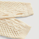 Mod cardigan amarillo de punto grueso con textura de nudo y floral para mujer