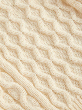 Mod cardigan amarillo de punto grueso con textura de nudo y floral para mujer