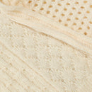 Mod cardigan amarillo de punto grueso con textura de nudo y floral para mujer