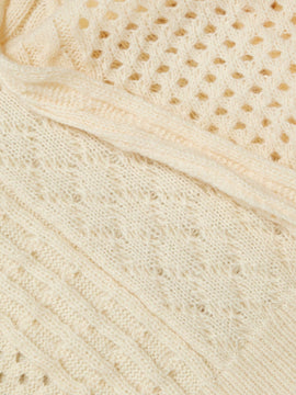 Mod cardigan amarillo de punto grueso con textura de nudo y floral para mujer