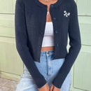 Vcay cardigan grande de manga larga con cuello en v y rayas, estilo vacacional