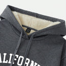 Ezwear sudadera holgada casual de cuello alto con media cremallera, estampado de la letra california, color blanco, con cordon ajustable, esponjosa y gruesa, apropiada para otono/invierno