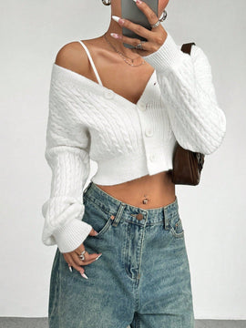 Moosta blusa casual de manga larga con botones de un solo color para uso diario de mujer