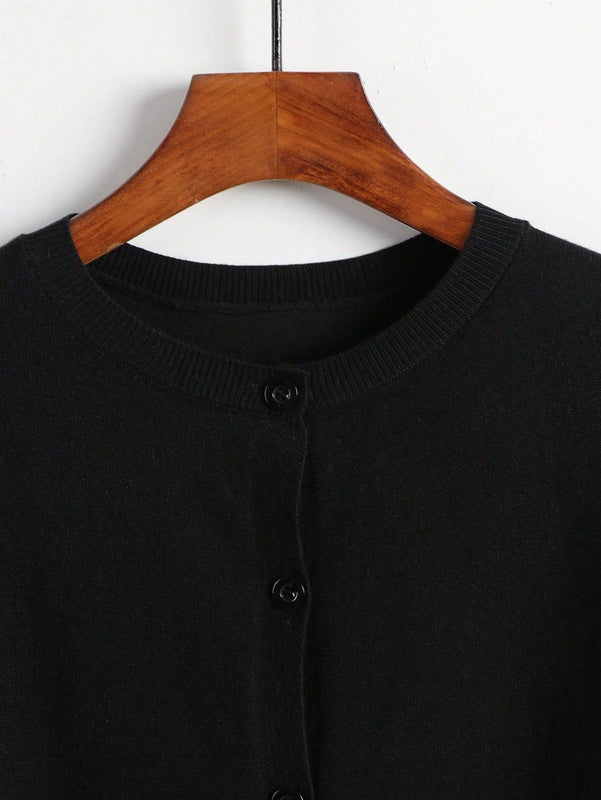 Essnce cardigan suelto y casual de mujer de un solo abotonado, de color liso, manga larga, para otono/invierno