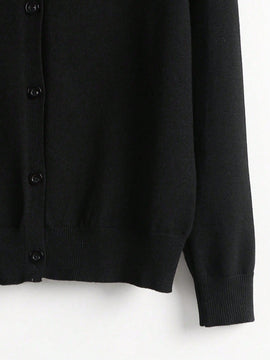 Essnce cardigan suelto y casual de mujer de un solo abotonado, de color liso, manga larga, para otono/invierno