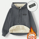 Ezwear sudadera holgada casual de cuello alto con media cremallera, estampado de la letra california, color blanco, con cordon ajustable, esponjosa y gruesa, apropiada para otono/invierno