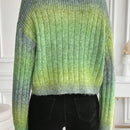 Relaxiva cardigan de punto con botones delanteros, manga larga, de color ombre, hecho de un hilado jaspeado y tejido de nervio