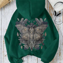 Lune sudadera casual holgada con capucha, de manga larga, con estampado de mariposas, y cordon de ajuste para mujer, apta para otono/invierno