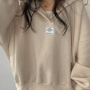 Ezwear sudadera con capucha casual de mujer con bordado de letras, para otono/invierno
