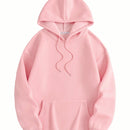 Ezwear sudadera con capucha de manga larga con cordon, estampado de lema y lazo, para uso casual en otono/invierno