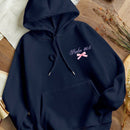 Ezwear 1 pieza sudadera con capucha de manga larga, estampado de mariposa y letras, de corte holgado y cuello redondo, adecuada para principios del otono