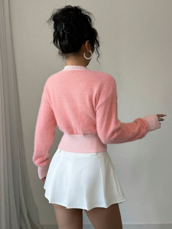 Prive cardigan casual de mujer con escote en v, simple y de moda para el uso diario