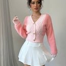 Prive cardigan casual de mujer con escote en v, simple y de moda para el uso diario