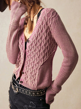 Bohemela cardigan corto de estilo vintage para mujer, informal/de vacaciones
