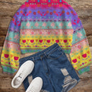 Lune cardigan tejido con estampado floral multicolor, calido para otono/invierno