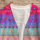 Lune cardigan tejido con estampado floral multicolor, calido para otono/invierno
