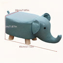 Pequeño taburete de madera sólida, disponible en cuatro colores, taburete bajo de elefante de dibujos animados, taburete pequeño de moda para el salón de casa, taburete creativo de forma única.