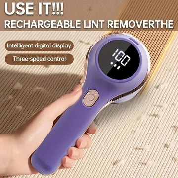 Recortador de Pelusa Altamente Práctico y Elegante con Carga USB, Pantalla Digital para Eliminar Pelusas de Ropa, Pantalones y Ropa de Cama - Dispositivo de Afeitado Casero Conveniente con 3 Configuraciones Ajustables, ¡Perfecto para Limpieza en Seco! Re