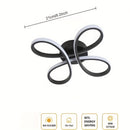 1 pieza de lámpara de techo moderna con mariposa negra/blanca - Brillo ajustable 3000K/4000K/6000K, acabado metálico mate con montaje semi-inclinado, iluminación decorativa ligera para sala de estar, dormitorio, pasillo, estudio, luces de techo para el h