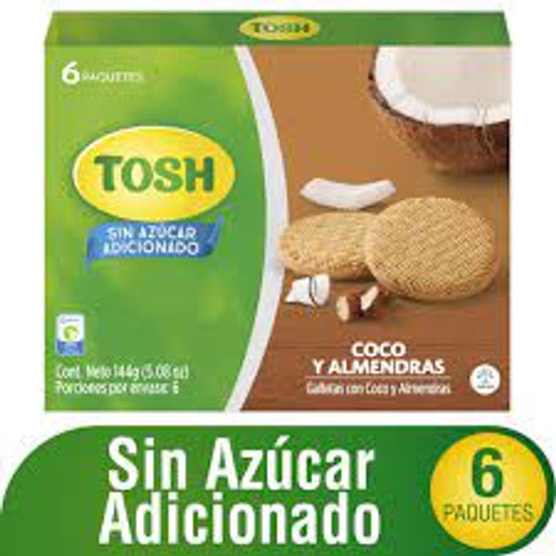 GALLETA TOSH 6U 144G COCO Y ALMENDRA