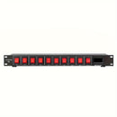 Secuenciador de potencia profesional para audio 1U DEPUSHENG - Controlador digital de alimentación para rack con 10 salidas, pantalla de voltaje, protector contra sobretensiones, 1500W máx., 110V-130V, enchufe estadounidense, material de aleación