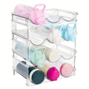 Organizador de Botellas y Vinos Apilables Transparente en Paquetes de 2/3/4 - Almacenamiento Duradero y Ahorrador de Espacio para Armarios de Cocina, Estantes, Encimeras - Sostiene Múltiples Botellas, Vasos, Tarros (Montaje Fácil)