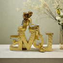 Figurita de resina de pareja con amor - Decoración romántica para el Día de San Valentín, aniversarios, bodas y más - Regalo perfecto para los seres queridos - Uso interior/exterior - No se necesita electricidad, decoraciones de amor