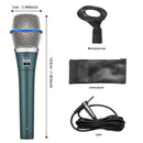 Micrófono dinámico profesional 87A, con conector de 6,35 mm, sonido HD, construcción duradera, ideal para karaoke, canto en escena, grabación vocal, actuación, discursos - No requiere batería, accesorio para cantar | Presentación audaz | Construcción dur