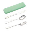 Juego de vajilla portátil de acero inoxidable de 4 piezas, cuchara, tenedor, cuchillo de acero inoxidable, adecuado para picnic, trabajo, campamento, escuela, viajes, vajilla reutilizable incluyendo caja, vajilla de viaje con caja de almacenamiento, apta