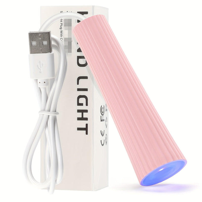 Mini Lámpara de Gel para Uñas - Secador Rápido USB, Diseño Compacto Sin Formaldehído para Manos y Pies, Blanco y Rosa, No Necesita Adaptador, Secado Rápido de Esmalte, Estilo Moderno, Construcción Duradera, Manicura en Casa