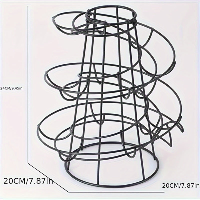 Portahuevos de acero inoxidable negro moderno - Organizador de cocina ahorrador de espacio para huevos