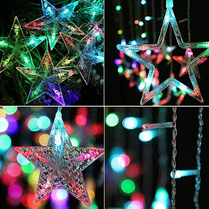 Extensión Luces Led Estrella X6 Metros Luz Navidad Multicolor RF 2097