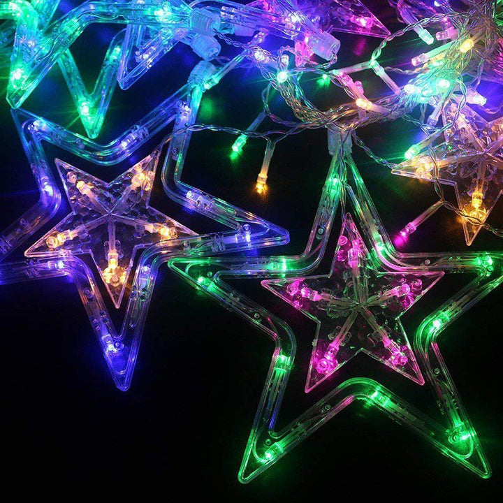 Extensión Luces Led Estrella X6 Metros Luz Navidad Multicolor RF 2097