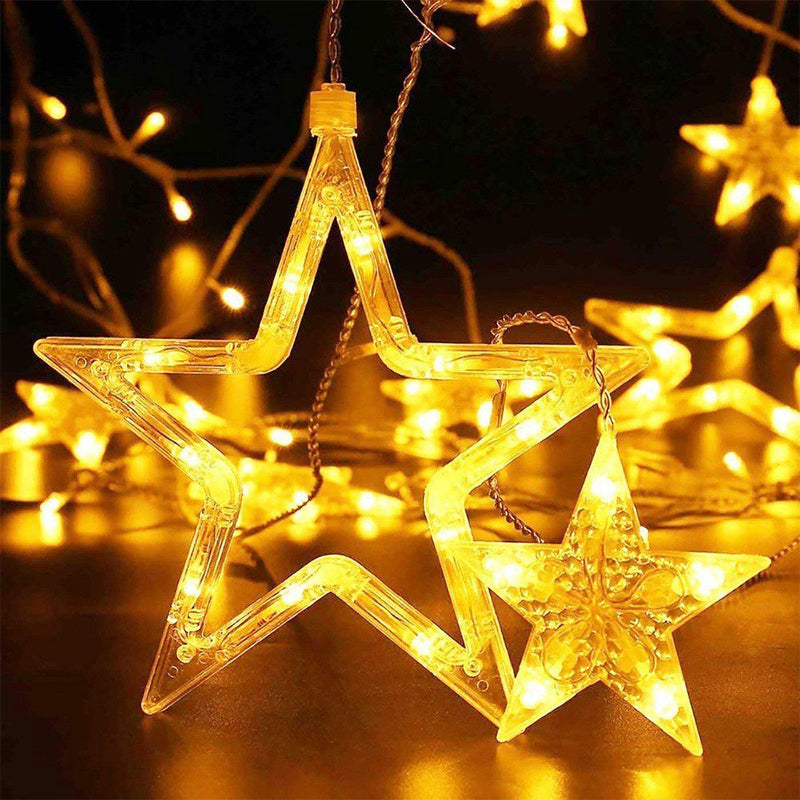 Extensión Luces Led Estrella X3 Metros Luz Navidad Cálida C2024
