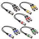 Cable Divisor XLR de Aleación de Zinc Premium - Macho a Hembra, Conector 1-a-2 para Consolas de Mezcla, Micrófonos, Altavoces y Más - Disponible en Rojo, Verde, Azul, Amarillo, Negro
