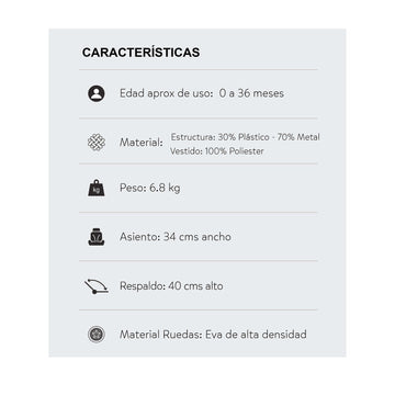COCHE ESTANDAR  KLAUS HAPPY BABY - NEGRO