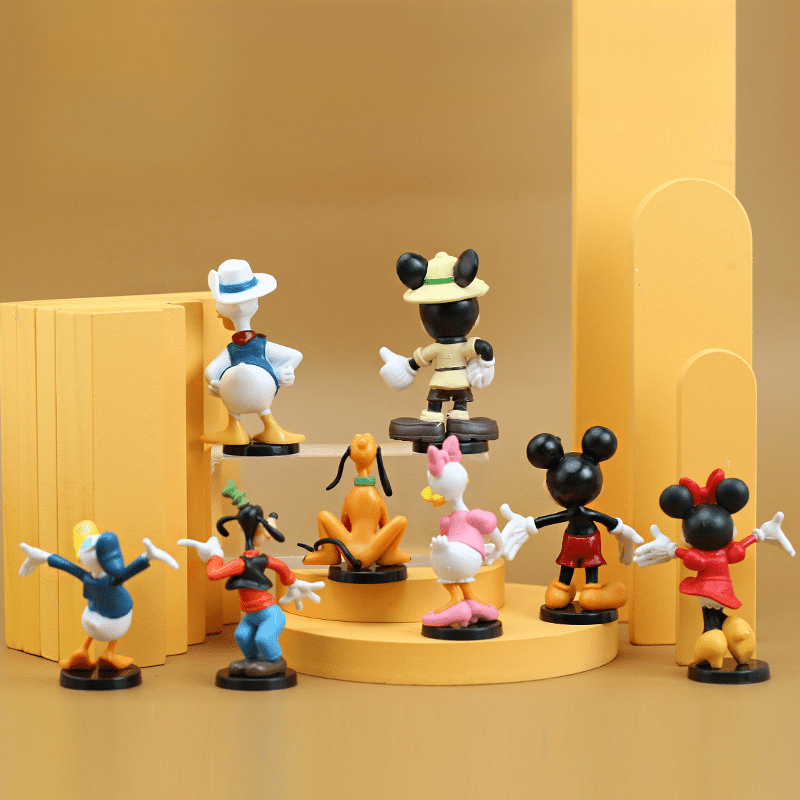 8 piezas de figuras de Mickey, Minnie y Donald, perfectas para decoración, regalos o regalos de cumpleaños.