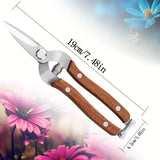 Tijeras de jardín clásicas con acción de resorte automática y cuchillas de acero inoxidable - Manijas ergonómicas para podar sin esfuerzo, injertar y frutificar - Ideales para huertos, jardines y cuidado de césped, podaderas