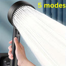Cabezal de ducha portátil de 5 modos de alta presión, plástico PPSU, ajustable a 5 velocidades, potente filtración de agua, accesorio de baño multiexperiencia