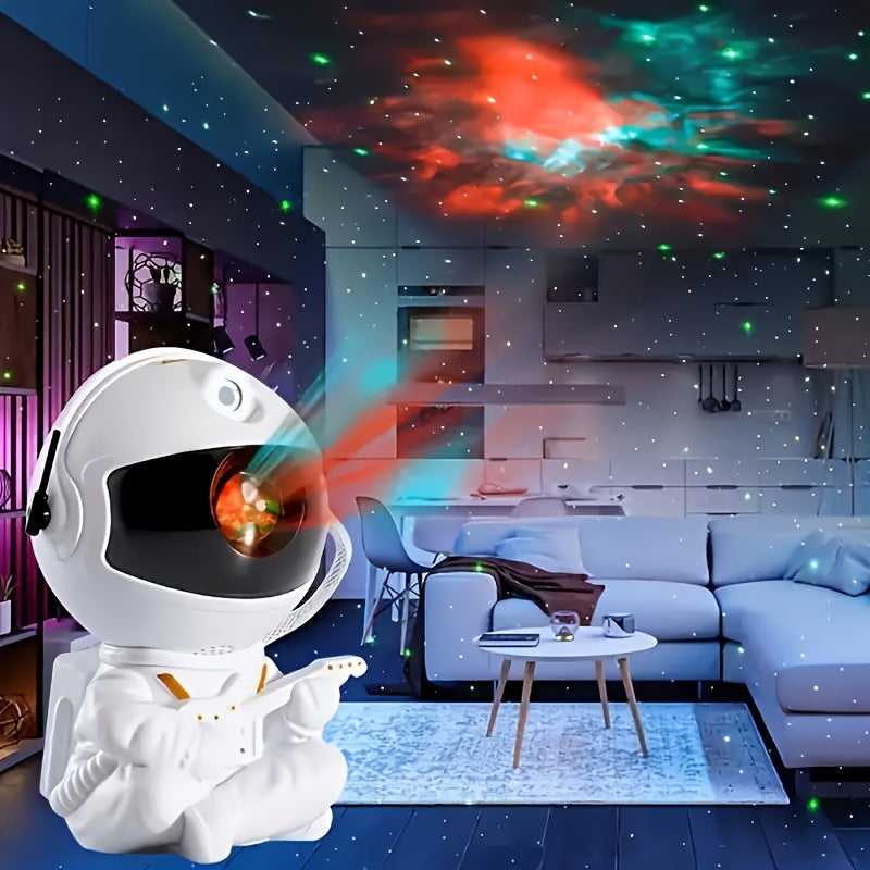 Linterna Nocturna de Proyección del Cielo Estrellado con Astronauta Espacial Llena de Estrellas y Nebulosa Creativa